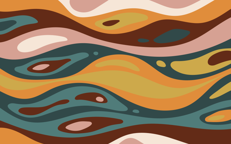 Undulating Earth Hues minimal vinyl rug - TenStickers