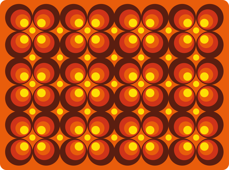 70s pop yellow circles retro vinyl rug - TenStickers