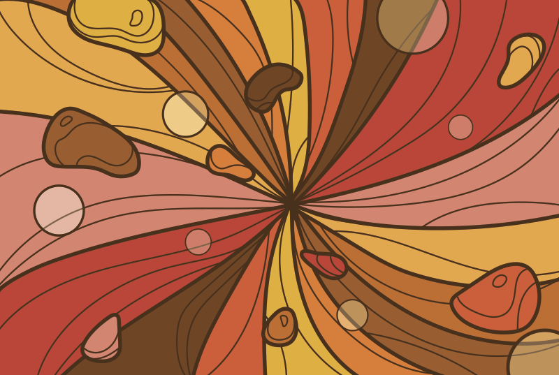 Swirling flower vintage vinyl rug - TenStickers