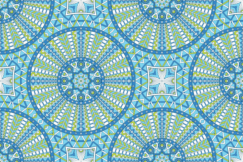 Stylish Geometric Patterns mandala vinyl rug - TenStickers