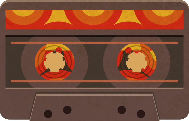 Retro Cassette Illustration modern vinyl rug - TenStickers