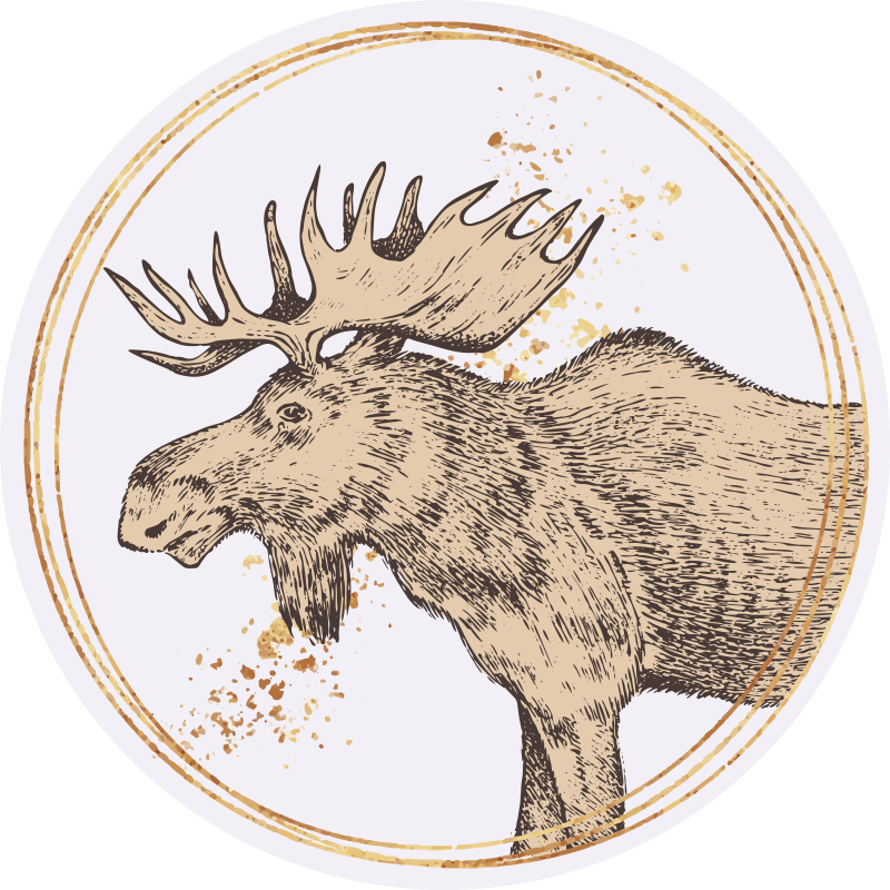 Majestic moose illustration animal vinyl rug - TenStickers