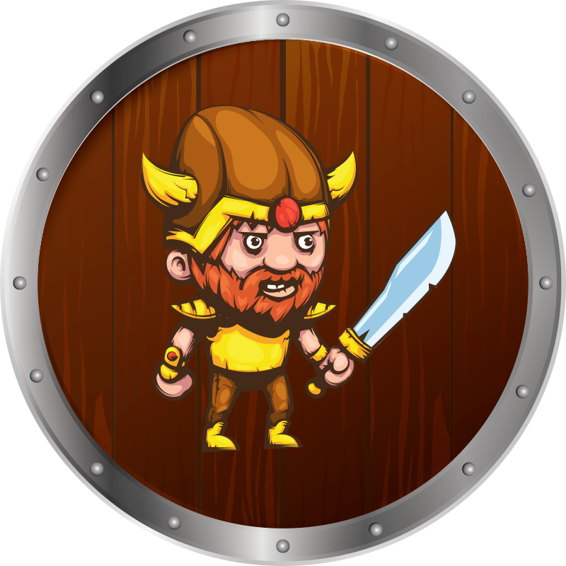 Viking warrior on brown surface kids vinyl rug - TenStickers