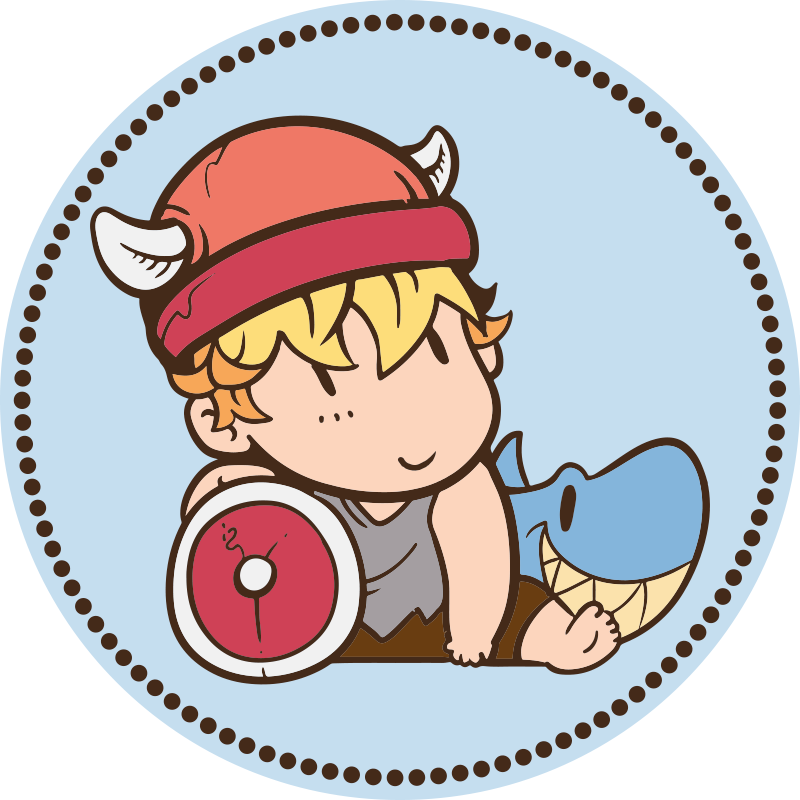 Kid viking warrior kids vinyl rug - TenStickers