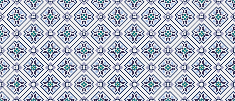 Delicate abstract flower tile carpet - TenStickers