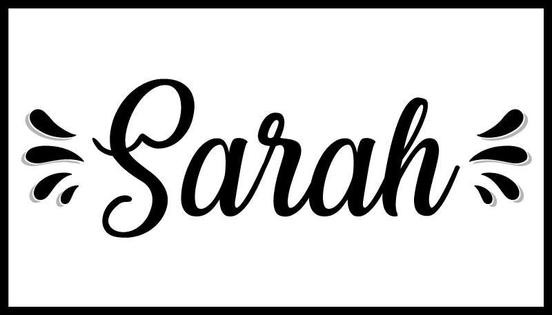 Black and white name living room vinyl rug - TenStickers