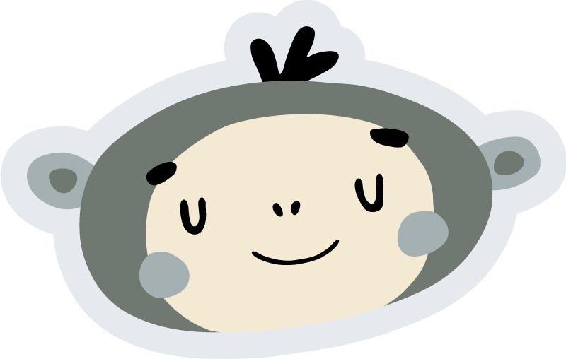 Nordic monkey face nursery vinyl rug - TenStickers