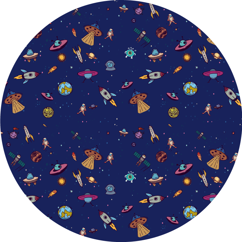 Cosmic expedition concept kids vinyl rug - TenStickers