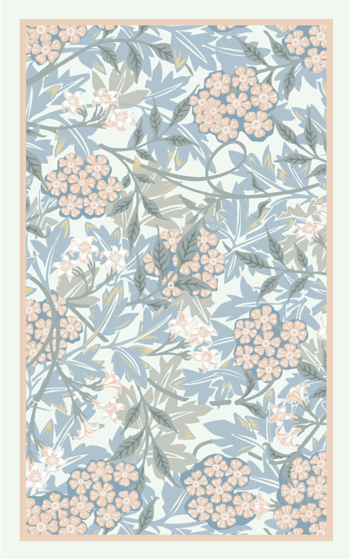 Floral vinyl rug in floral botanical style - TenStickers