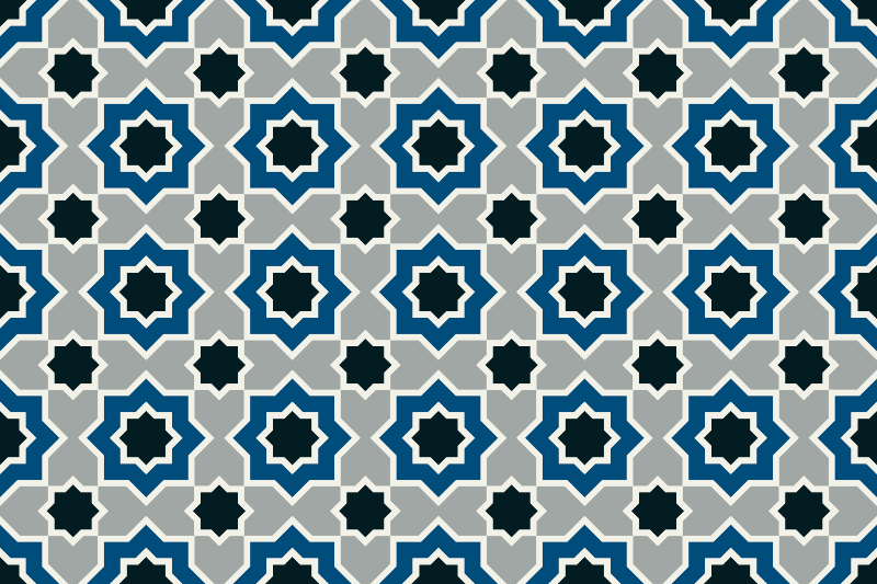 Islamic geometric pattern kitchen vinyl rug - TenStickers