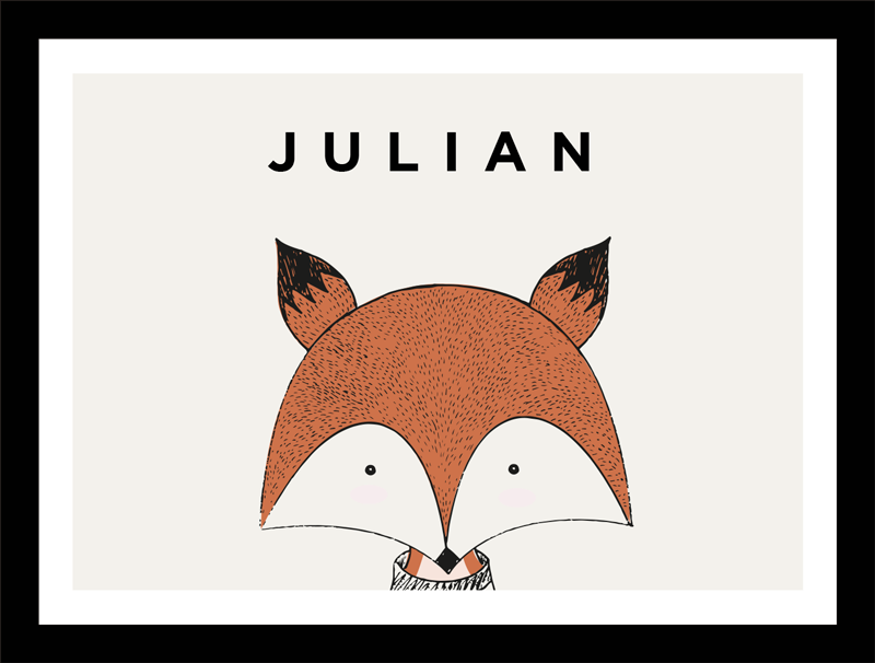 Custom vinyl rug with fox character personalization - TenStickers