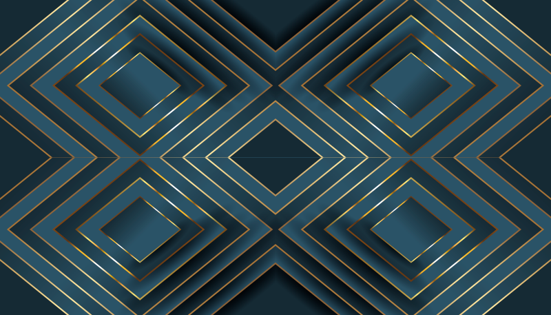 Black outlined squares modern vinyl rug - TenStickers