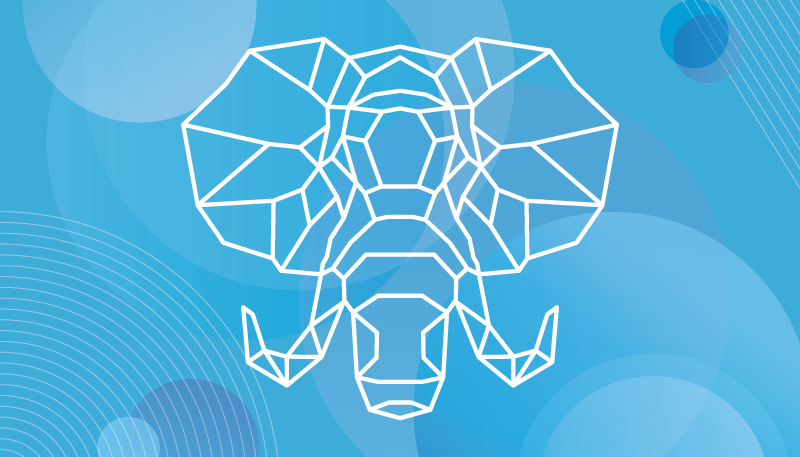 Blue elephant face animal vinyl rug - TenStickers