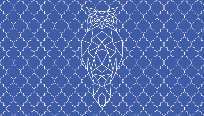 Geometric owl pattern animal vinyl rug - TenStickers