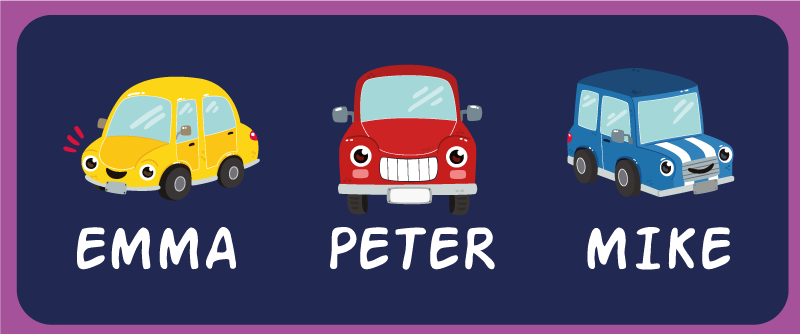 Custom colorful vehicles entrance hall vinyl rug - TenStickers