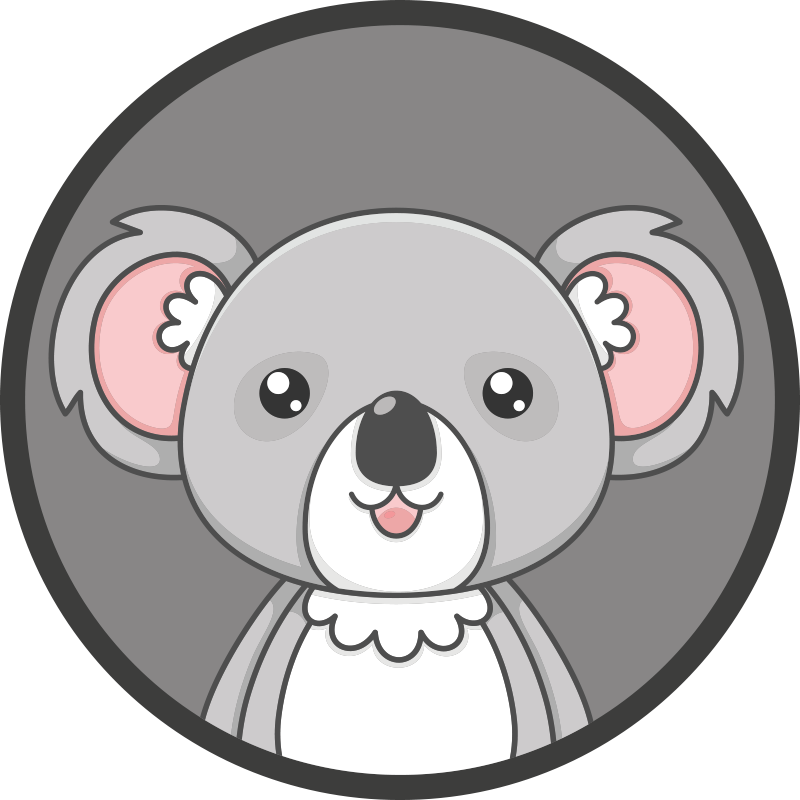 Cute Koala Illustration kids vinyl rug - TenStickers