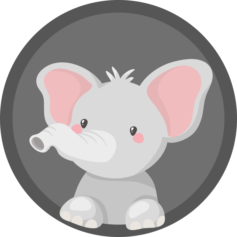 Baby elephant trunk kids vinyl rug - TenStickers
