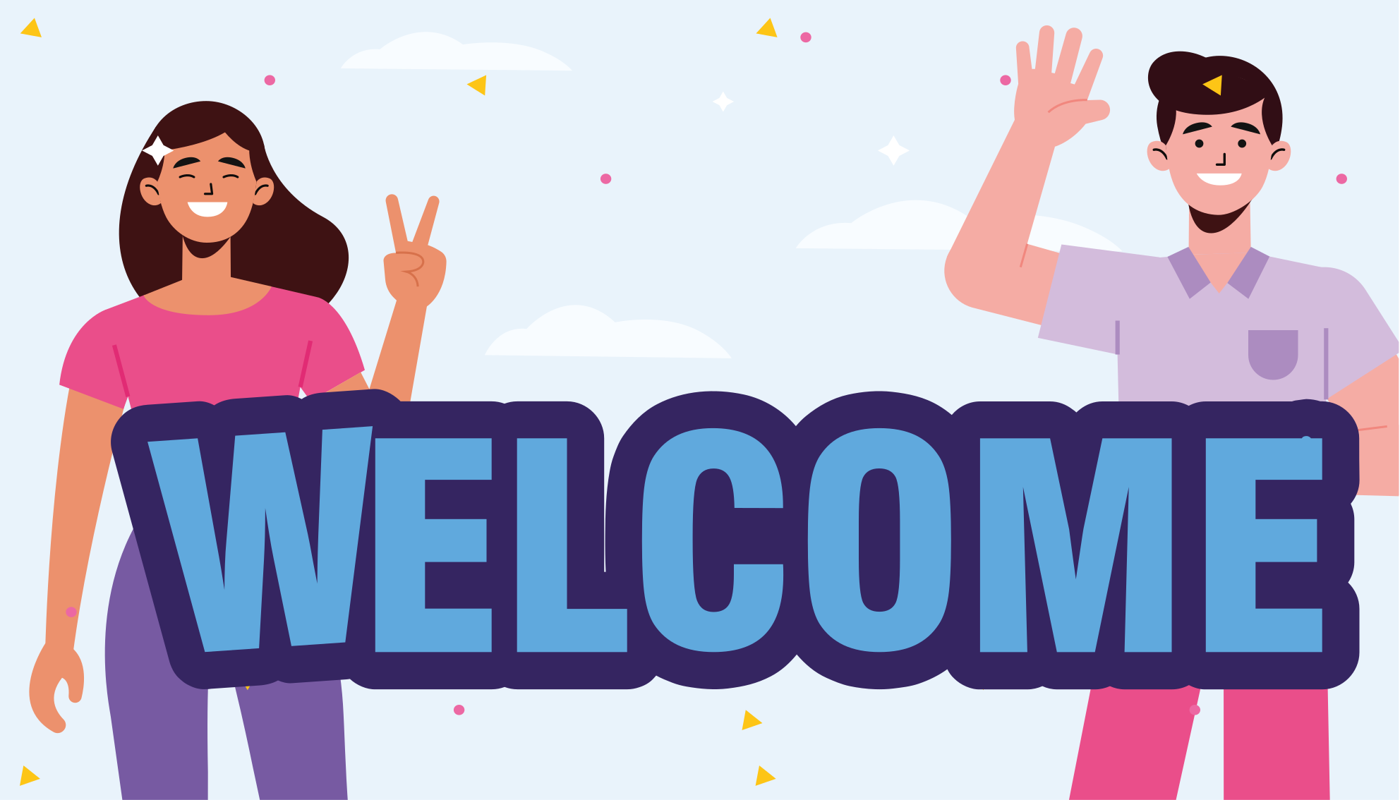 Welcome greetings entrance hall vinyl rug - TenStickers