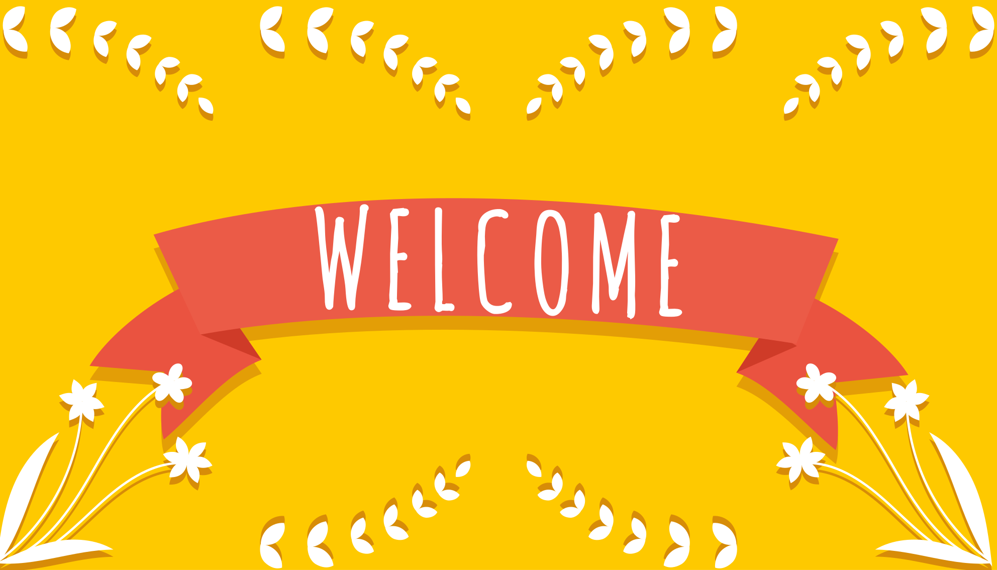Yellow welcome greeting entrance hall vinyl rug - TenStickers