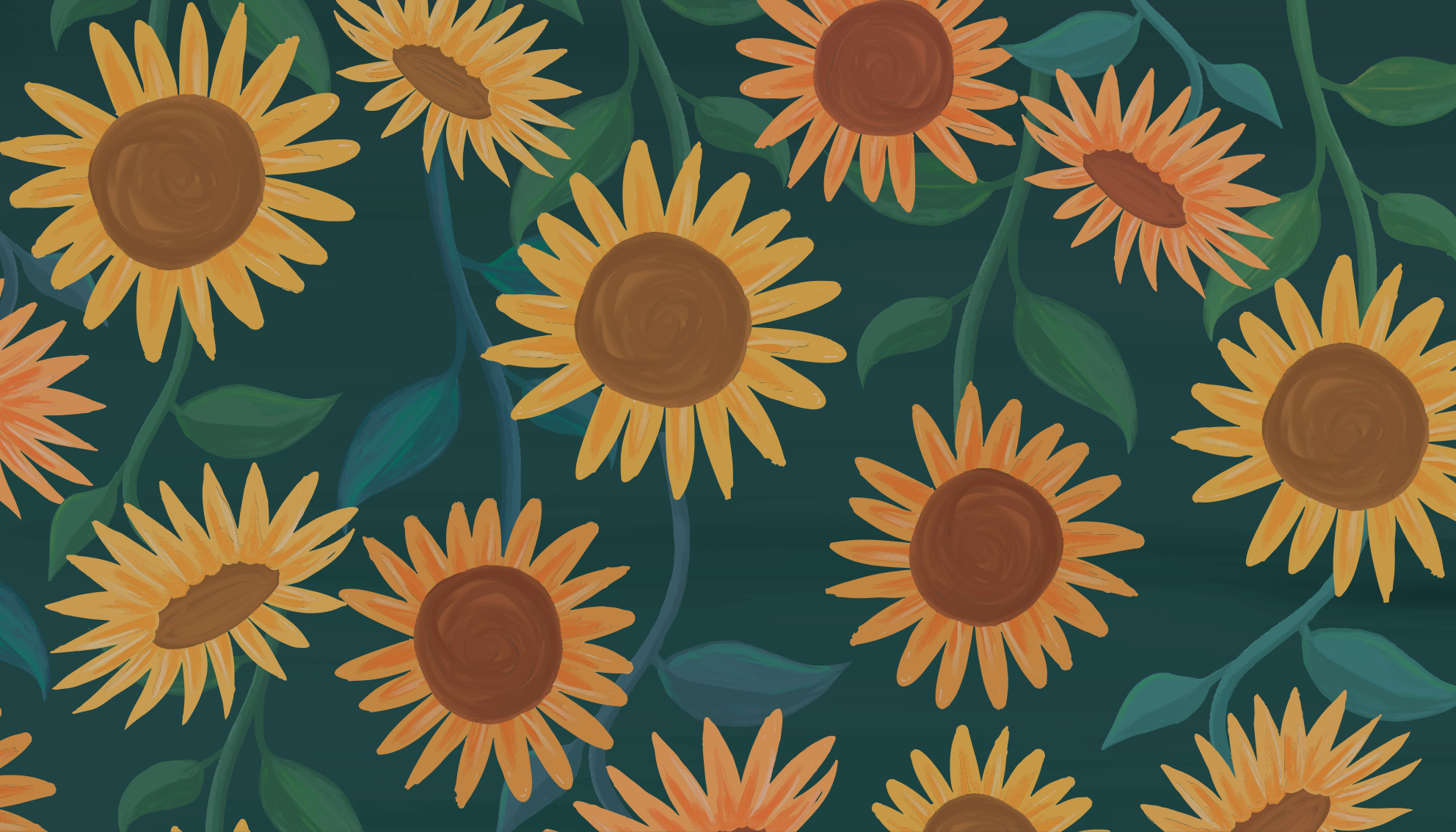 Vintage sunflower pattern floral vinyl rug - TenStickers