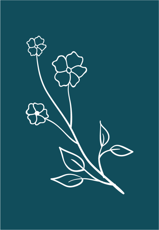 Vivid Botanical Stem floral vinyl rug - TenStickers