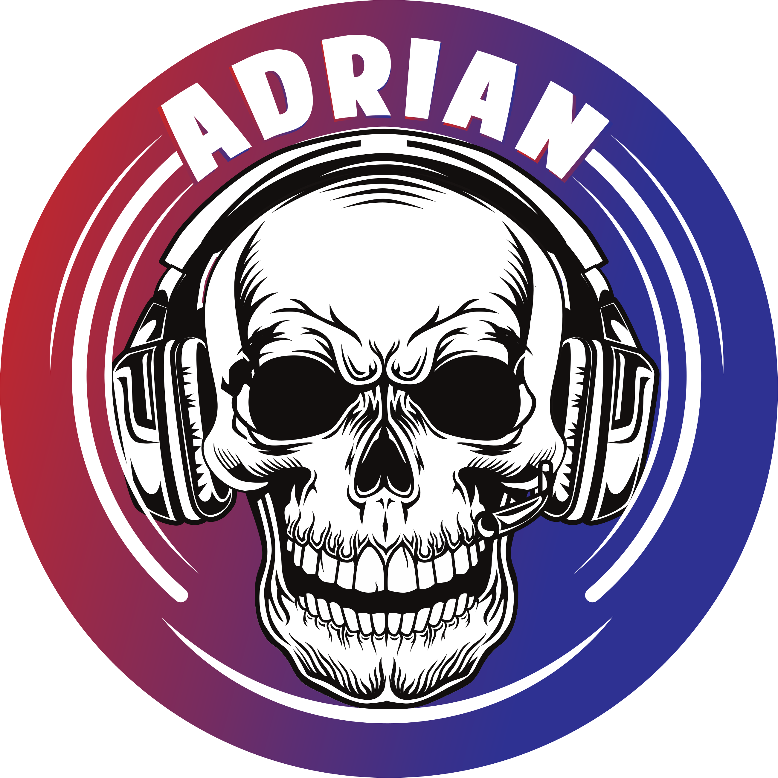 Custom skull headphones teen vinyl rug - TenStickers