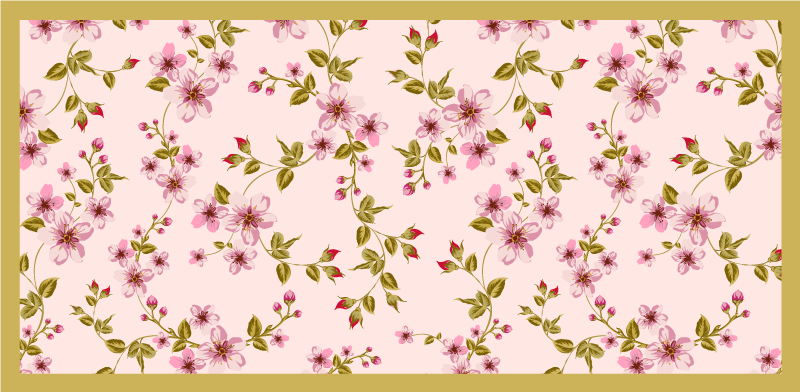 Botanical Bloom Element floral vinyl rug - TenStickers