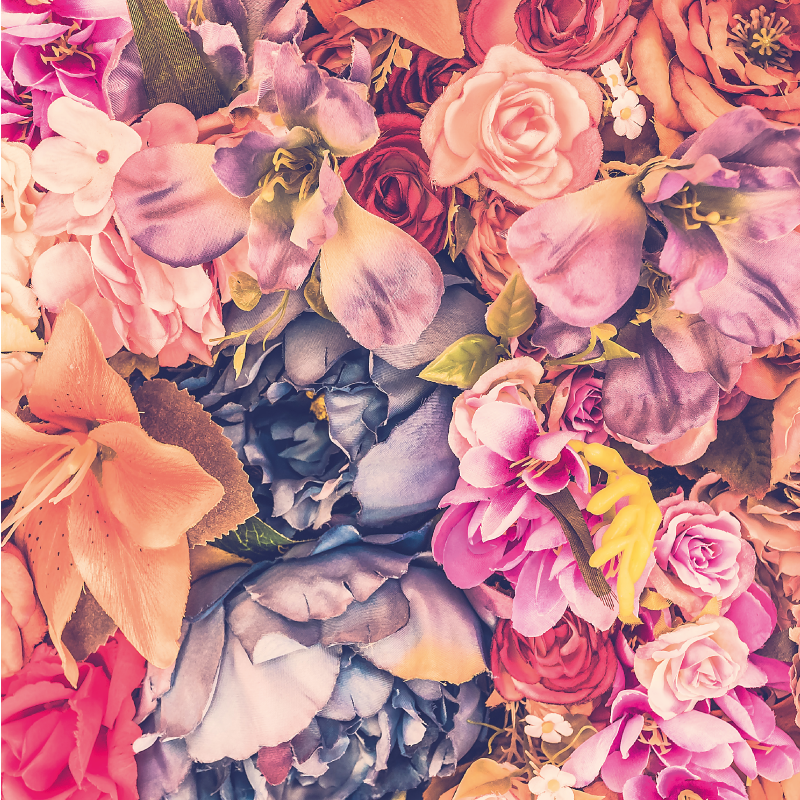 Lively Botanical Component floral vinyl rug - TenStickers