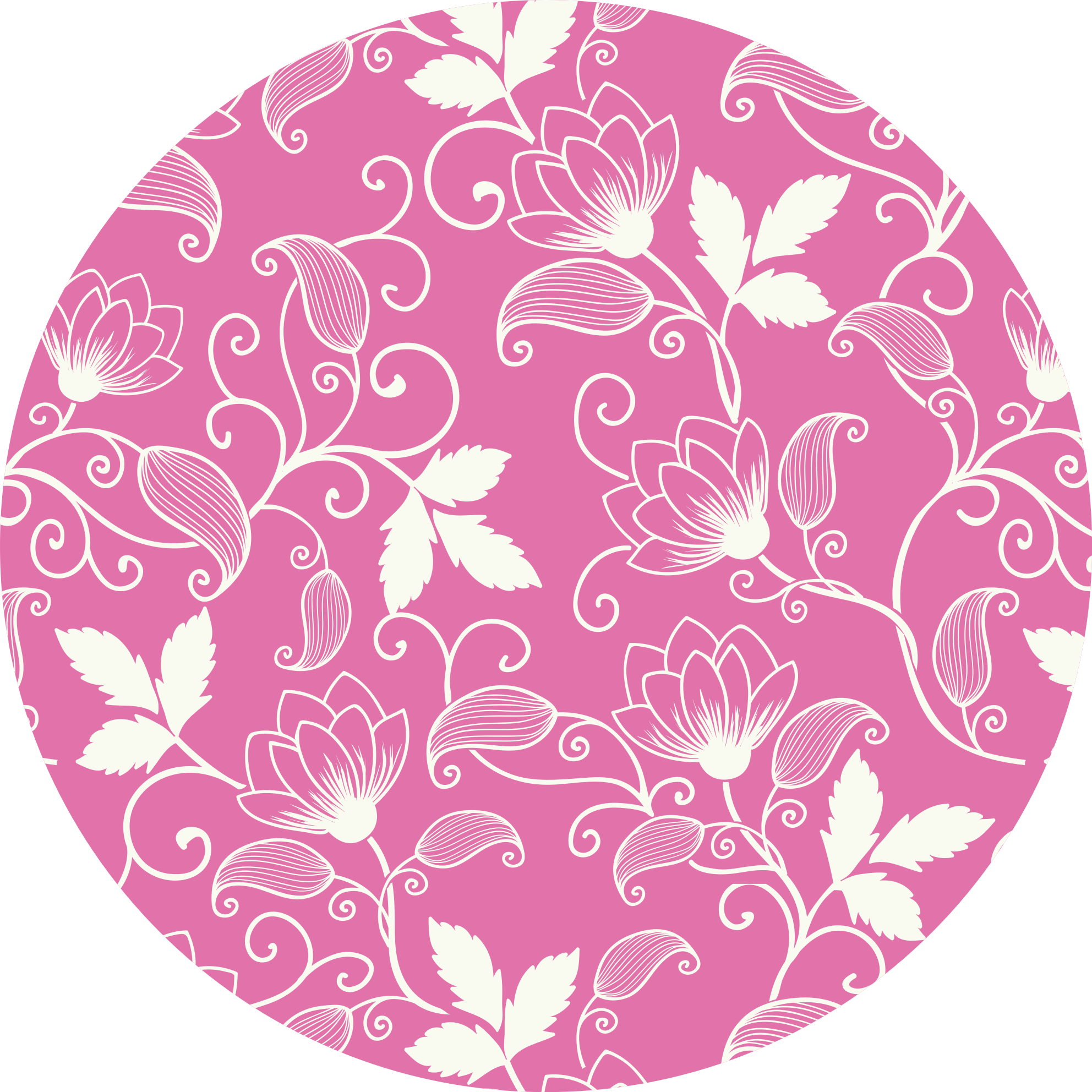 Rose Bloom Spirals floral vinyl rug - TenStickers