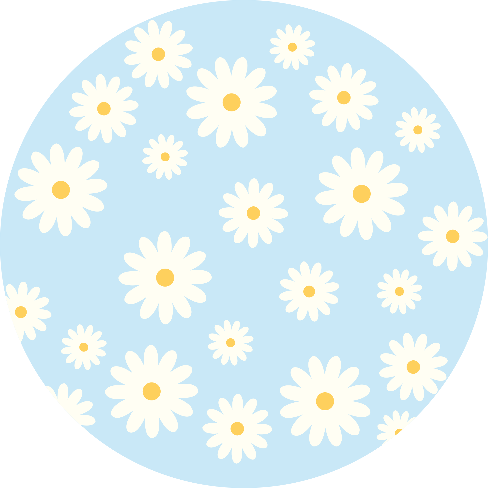 Living room vinyl rug daisy floral design - TenStickers