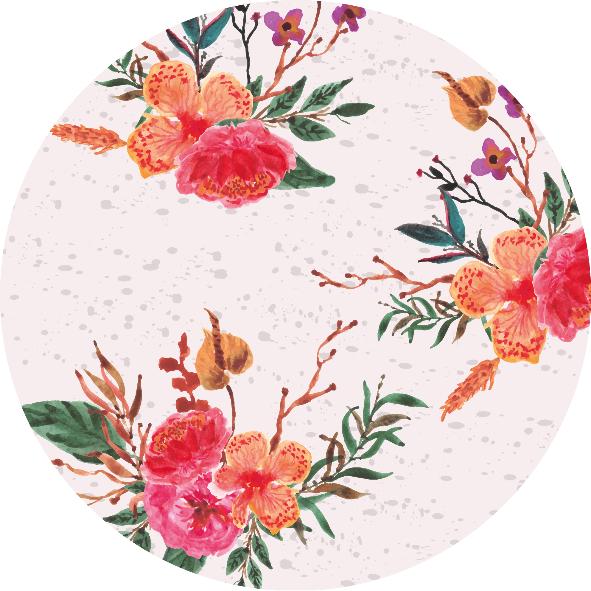 Peonies and orchids floral vinyl rug - TenStickers