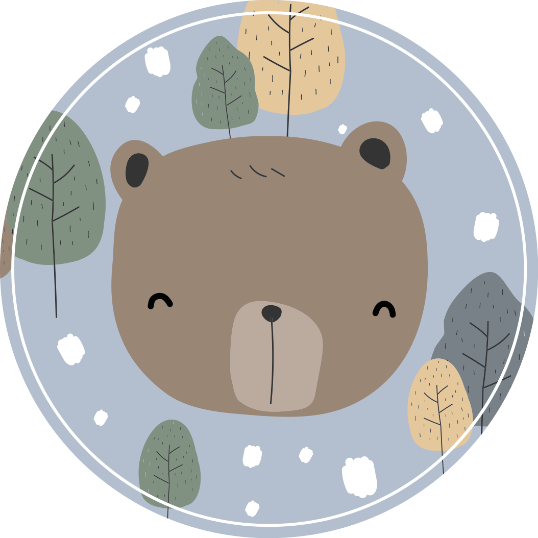 Happy Bear Face kids vinyl rug - TenStickers