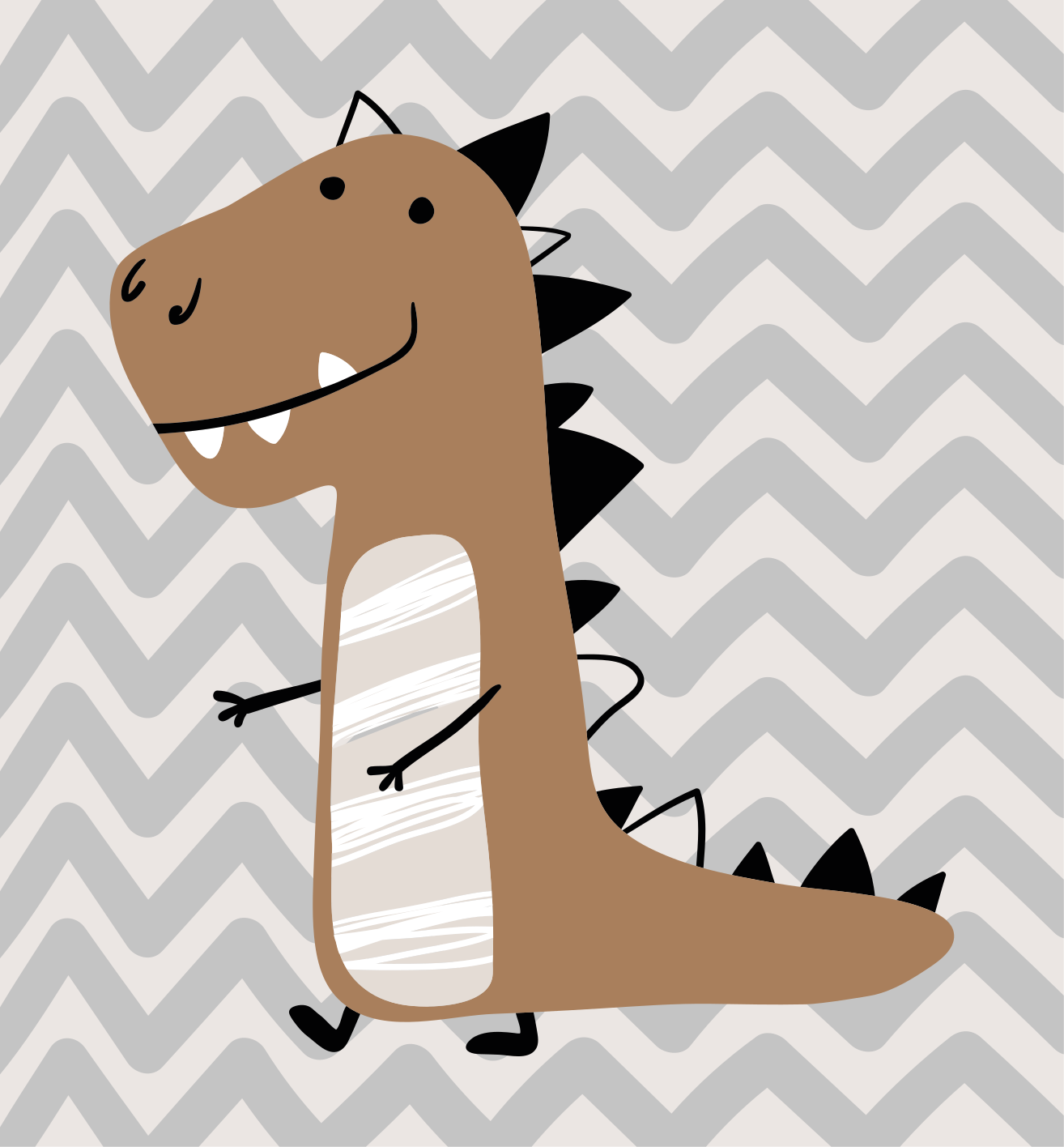 Brown baby T-Rex kids vinyl rug - TenStickers