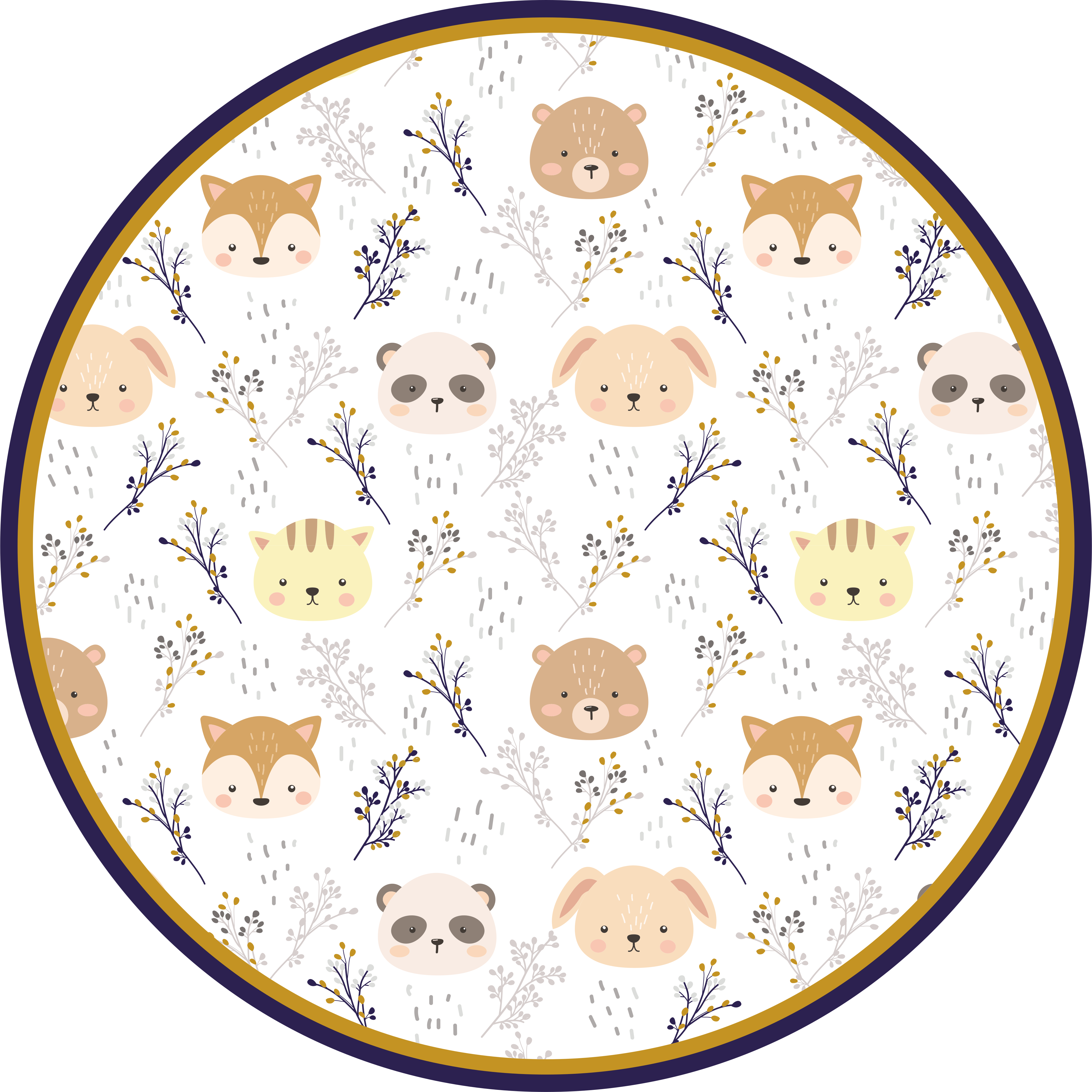 Adorable forest creatures kids vinyl rug - TenStickers