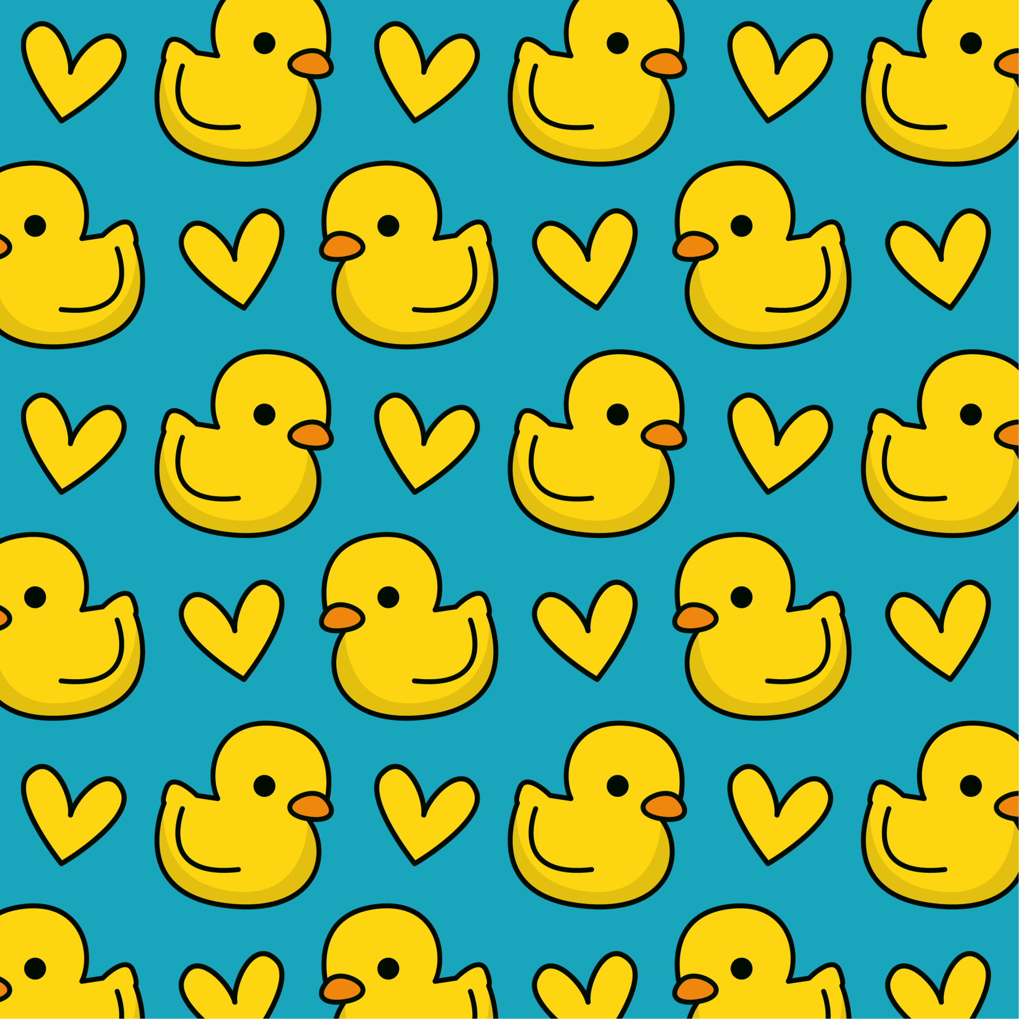 Ducklings pattern bathroom vinyl rug - TenStickers