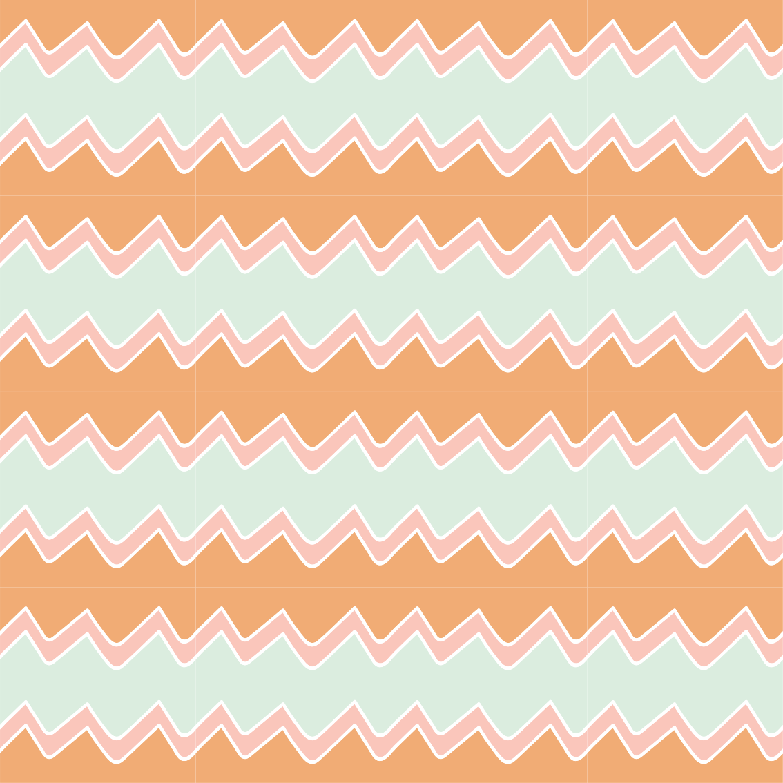 Beige and blue zigzag pattern geometric vinyl rug - TenStickers