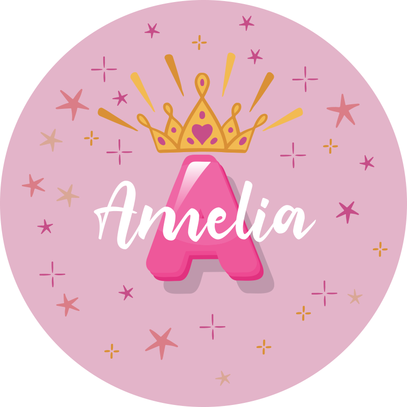Princess personalised name kids vinyl rug - TenStickers
