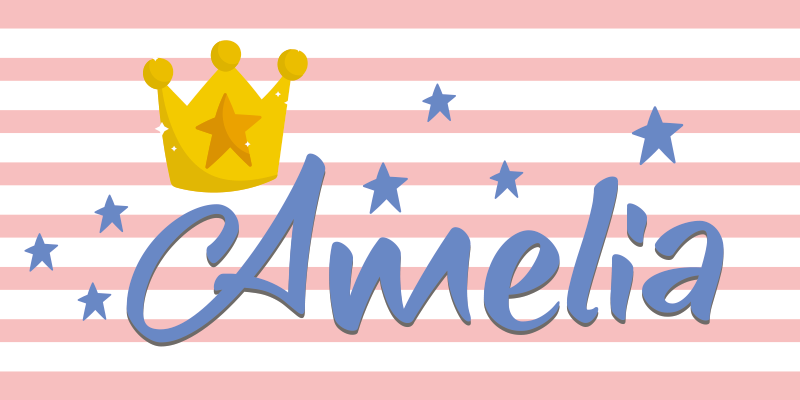 Custom crown and stars kids vinyl rug - TenStickers