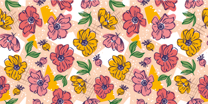 Vibrant Flower Arrangements floral vinyl rug - TenStickers