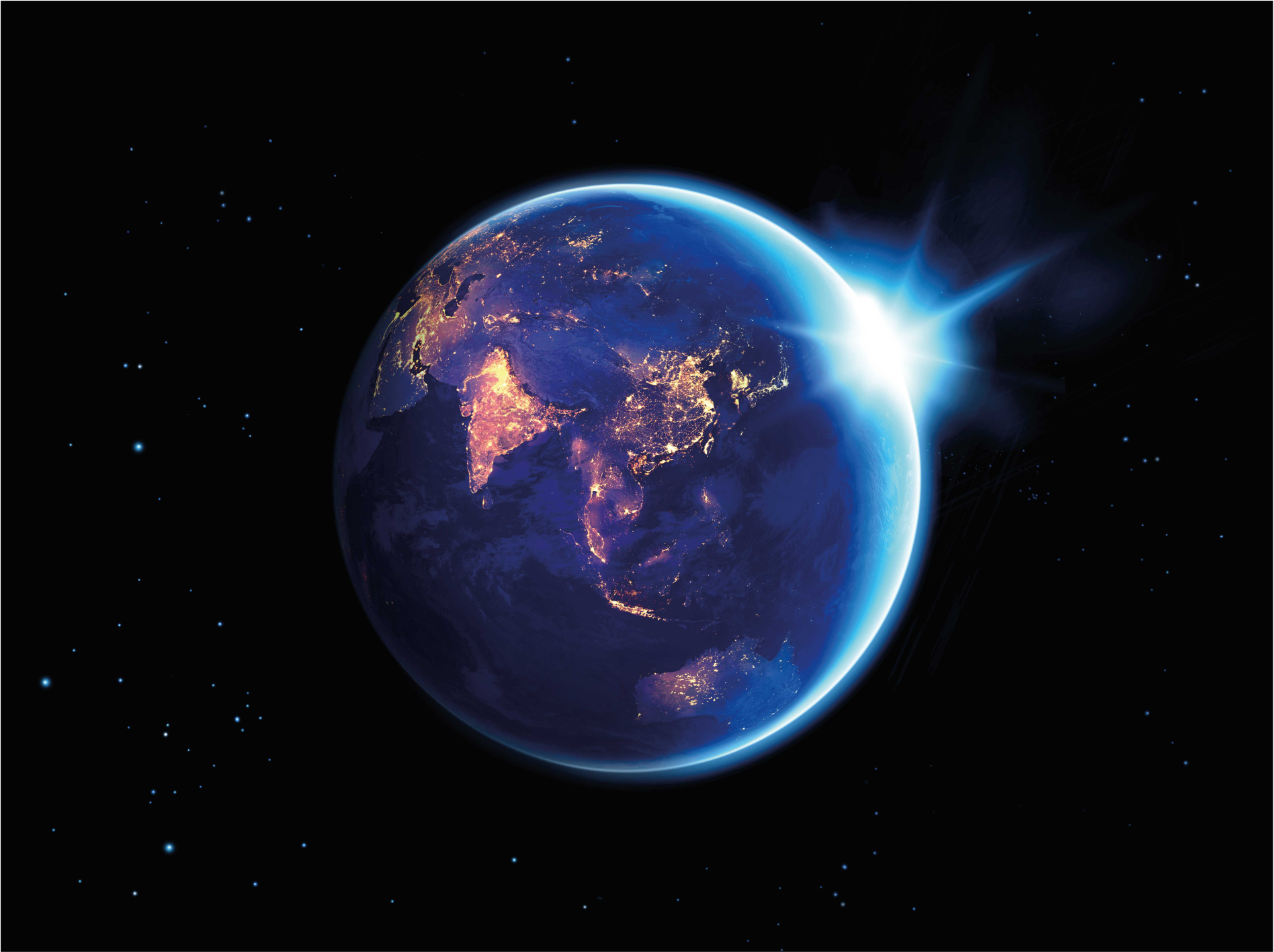 Earth Planet View world map vinyl rug - TenStickers