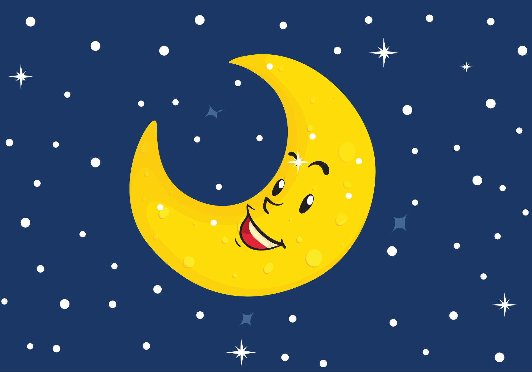Happy Moon Smiling nursery vinyl rug - TenStickers