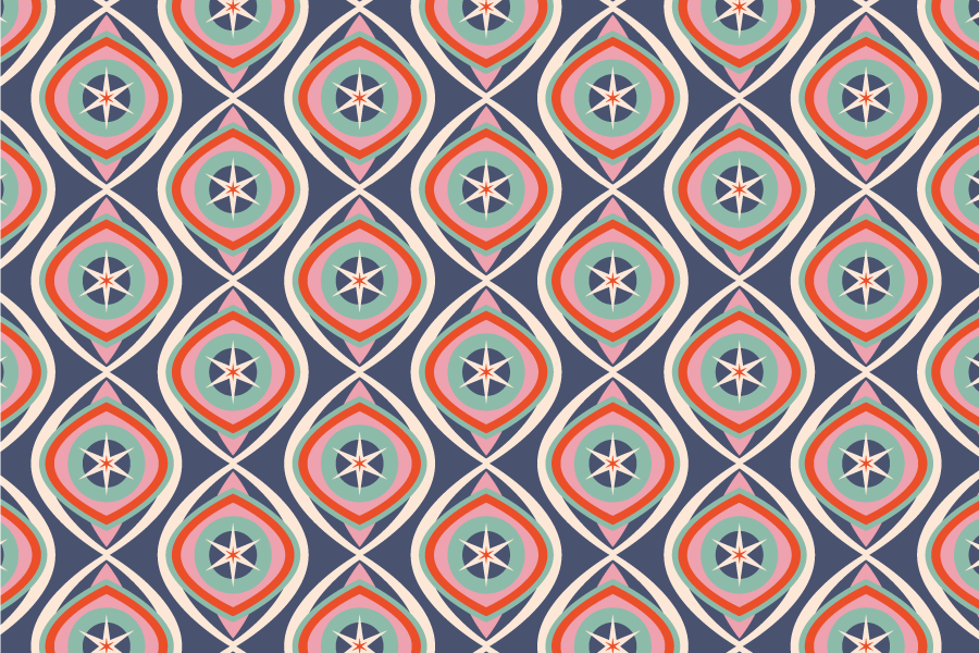 Colorful pattern medallion geometric vinyl rug - TenStickers