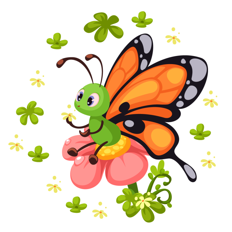 Colorful Butterfly Joy kids vinyl rug - TenStickers