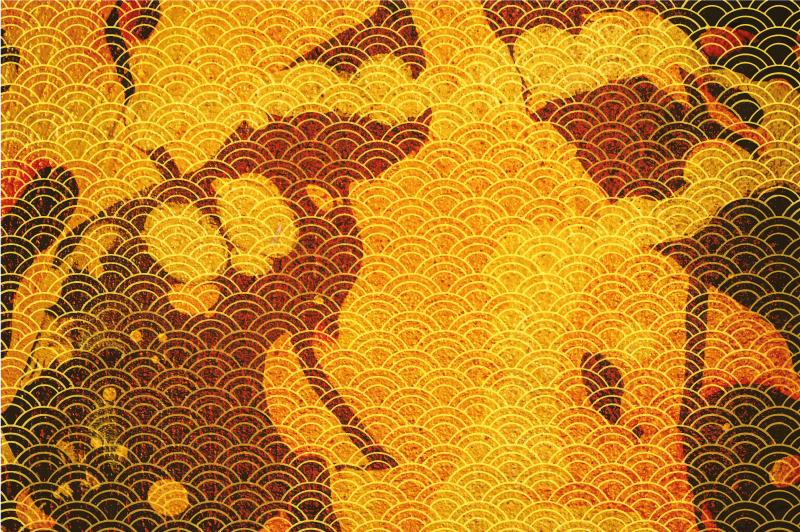 Japanese Seigaiha ethnic vinyl rug - TenStickers