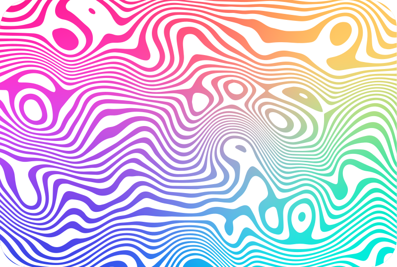 Lively Wave Elements striped vinyl rug - TenStickers