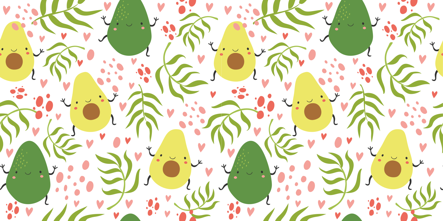 Cute Avocado Pattern kids vinyl rug - TenStickers