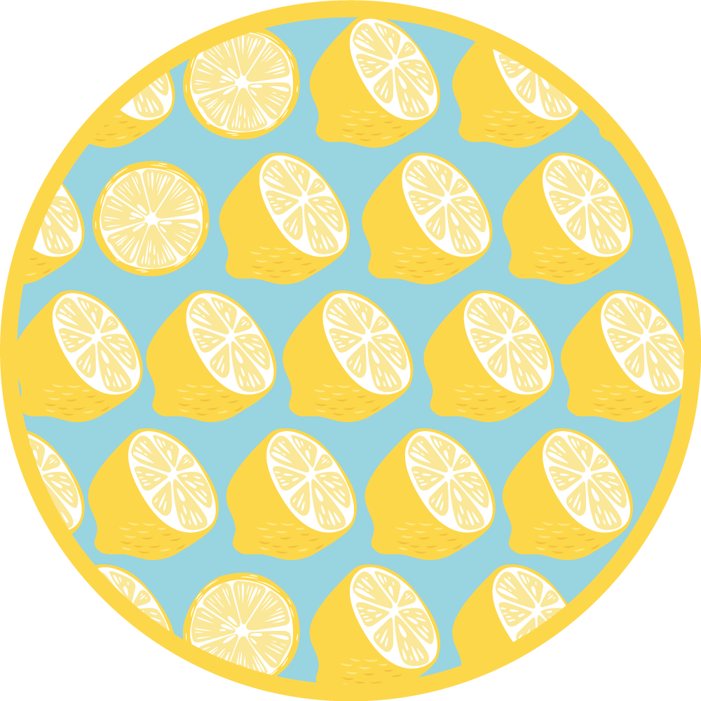 Lemon Slice Motif kitchen vinyl rug - TenStickers