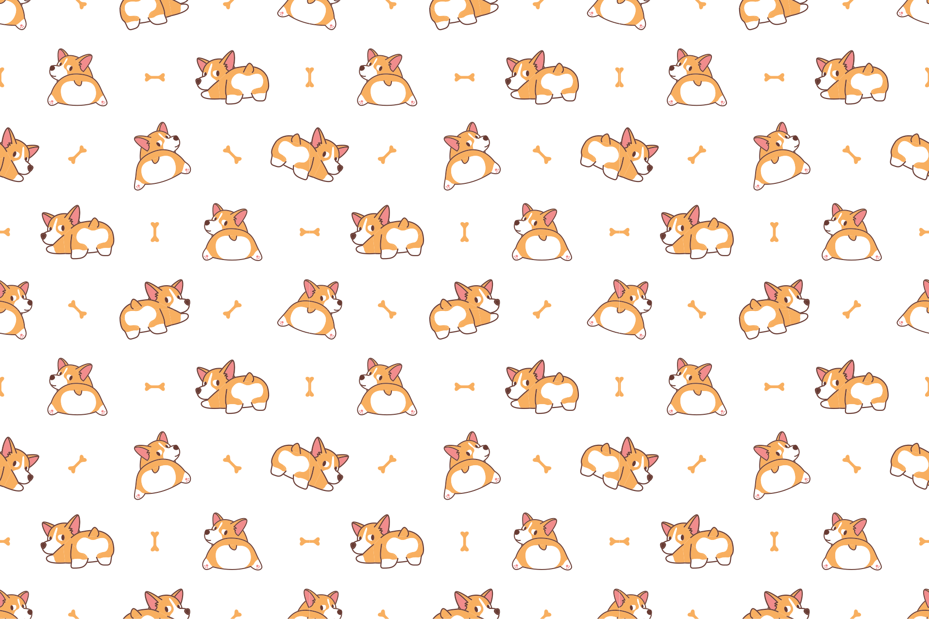 Cute Corgi characters  kids vinyl rug - TenStickers