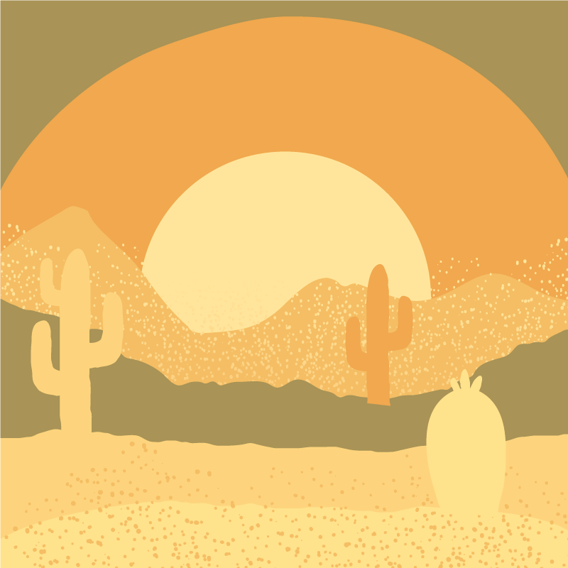 Desert Dusk Landscape nature vinyl rug - TenStickers