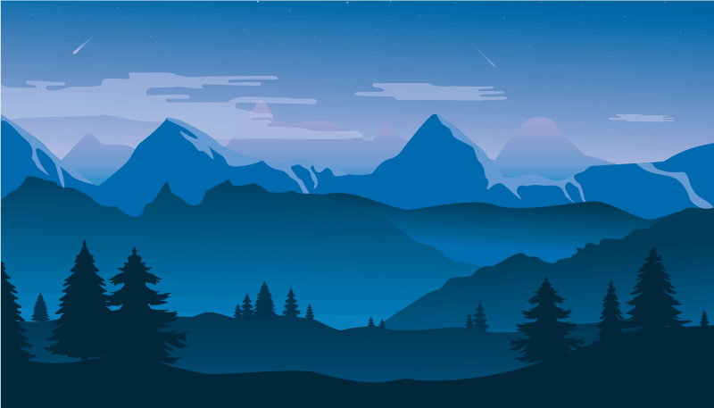 Mountain View Scene nature vinyl rug - TenStickers